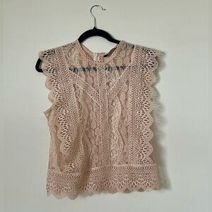 Zara Lace Blouse - Tan